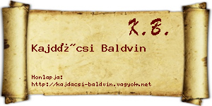 Kajdácsi Baldvin névjegykártya